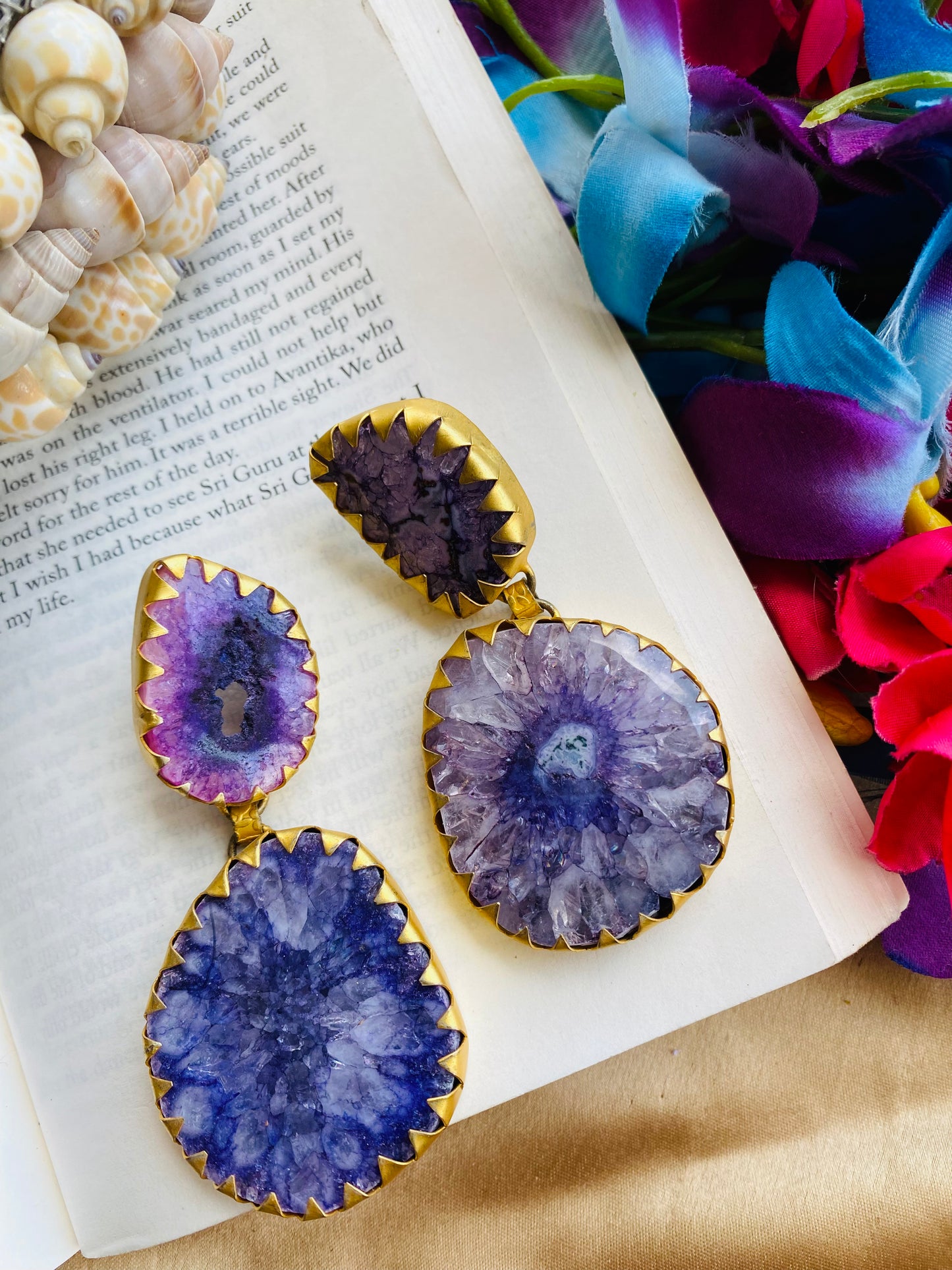 Blue Sugar Druzy Earrings