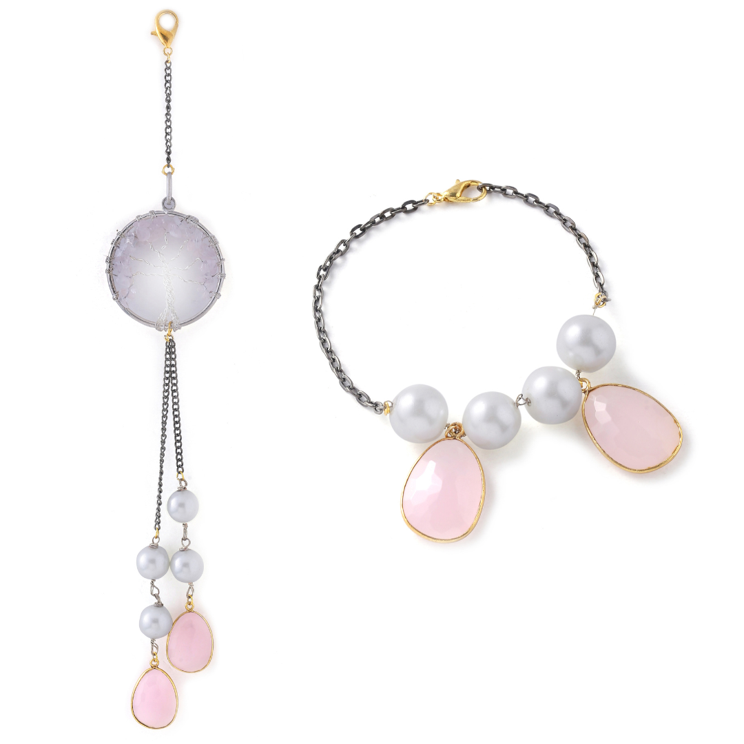 Rose Quartz Wish Tree Couple Rakhi