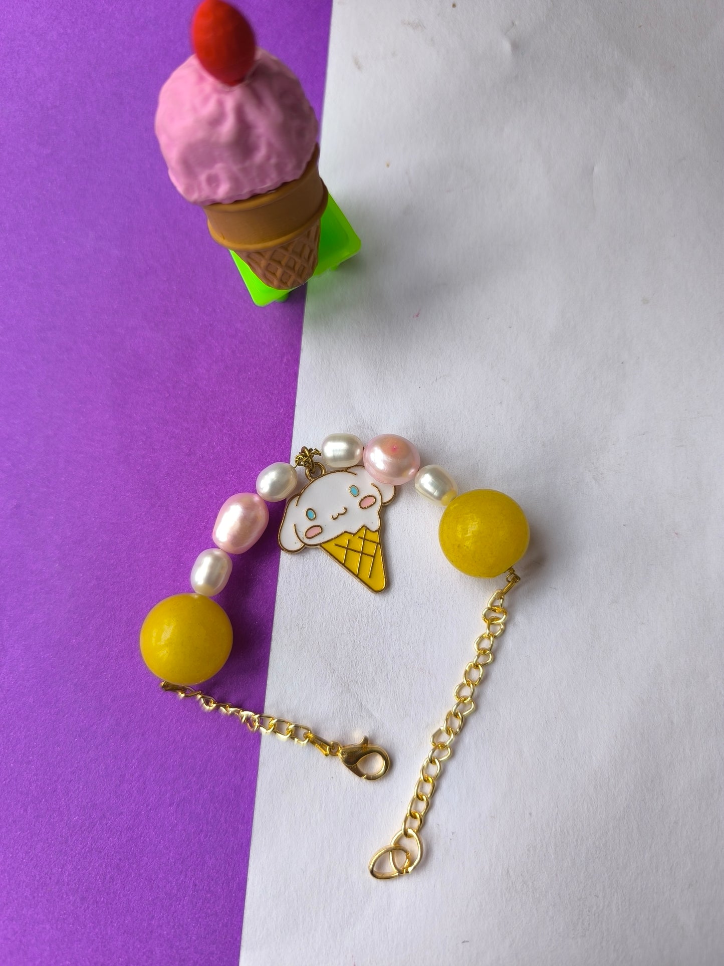Icecream charm with beads
