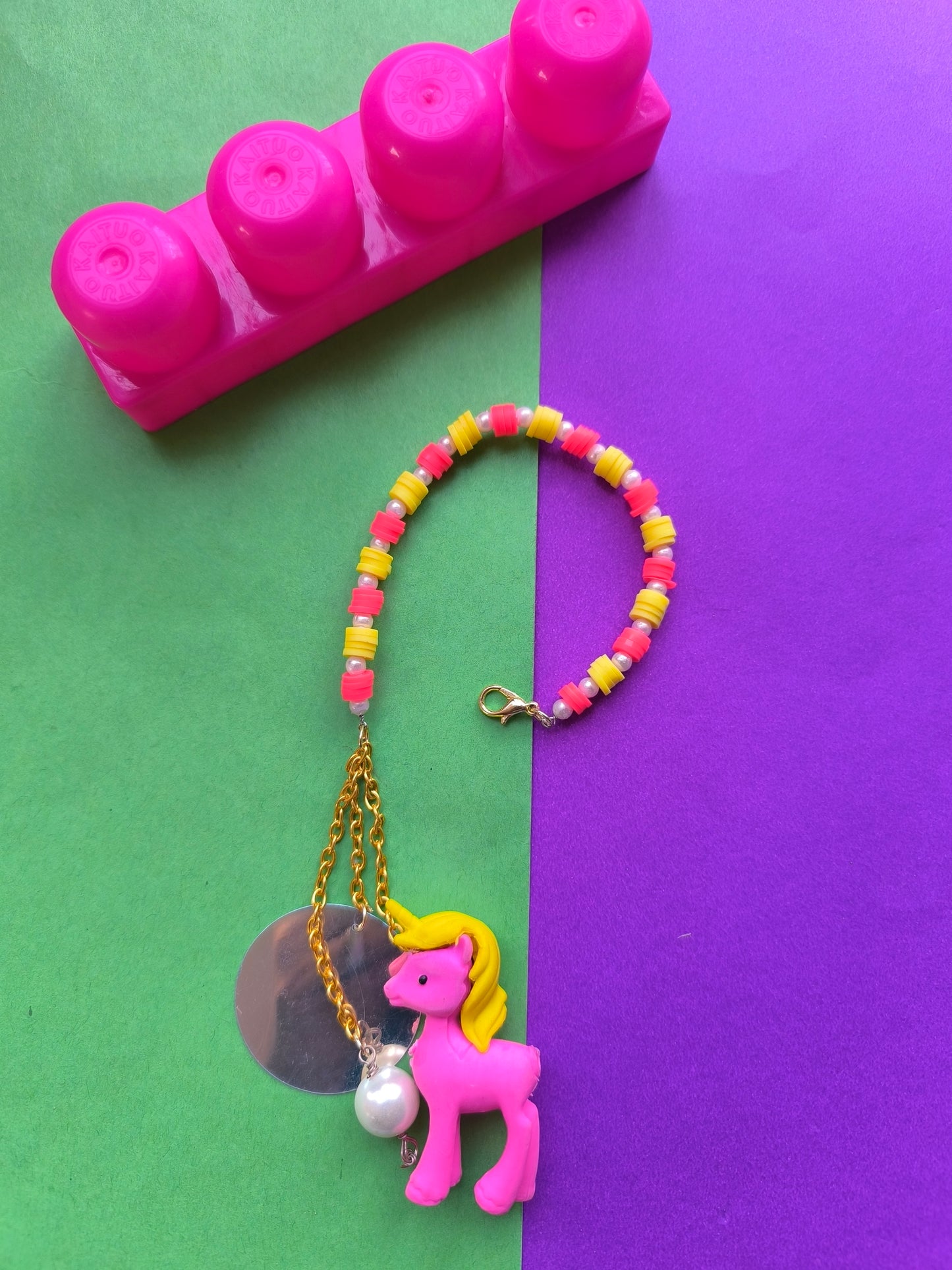COLOURFUL BEADS WITH ERASER TASSEL AND STONEBEADS