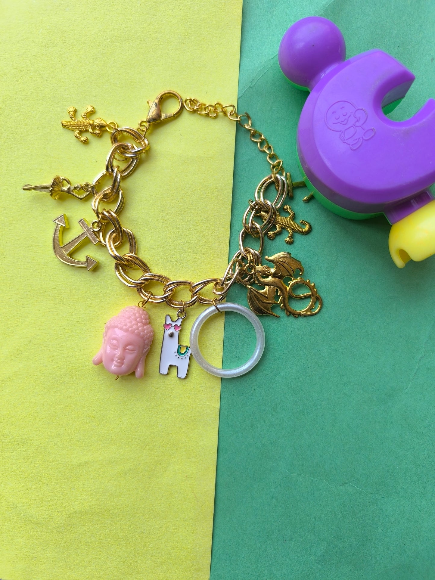 Charm bracelet with beads