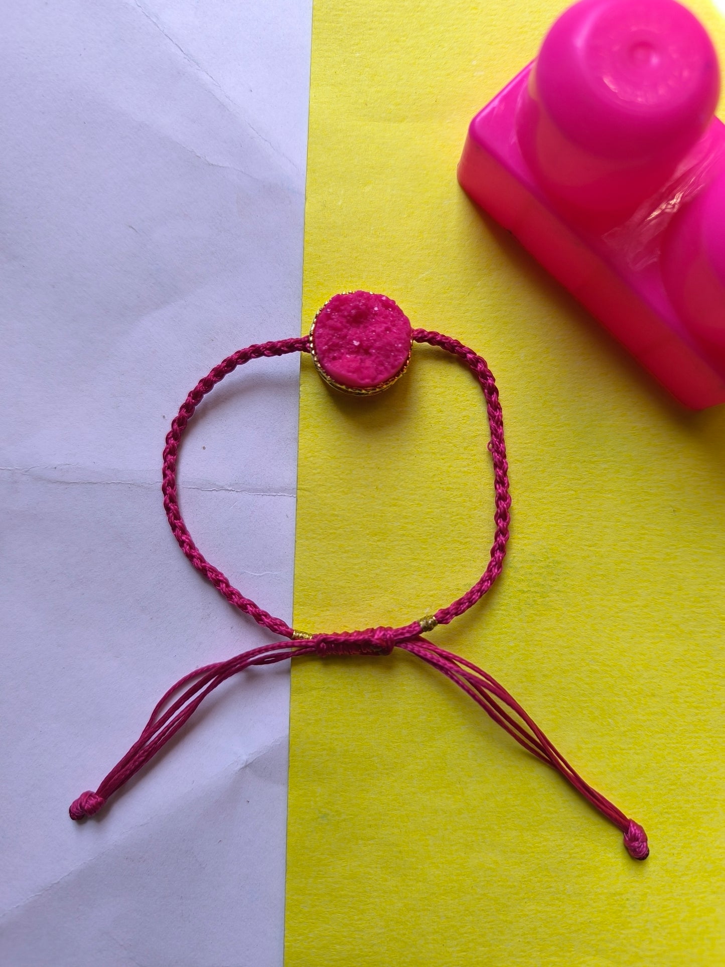 Pink sugardrosy stone thread adjustable