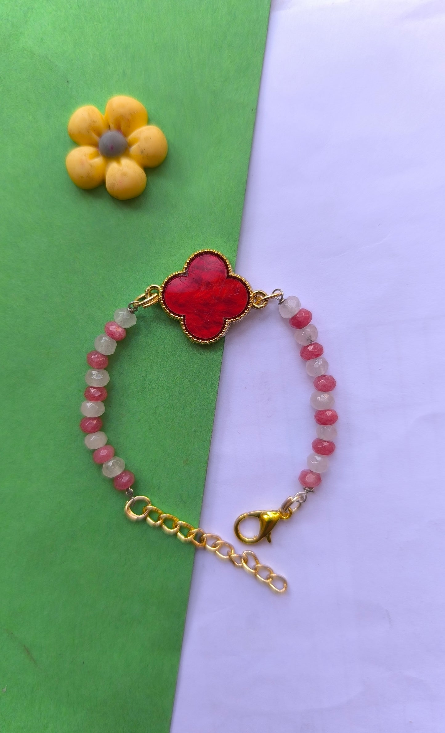 Flower charm with beads