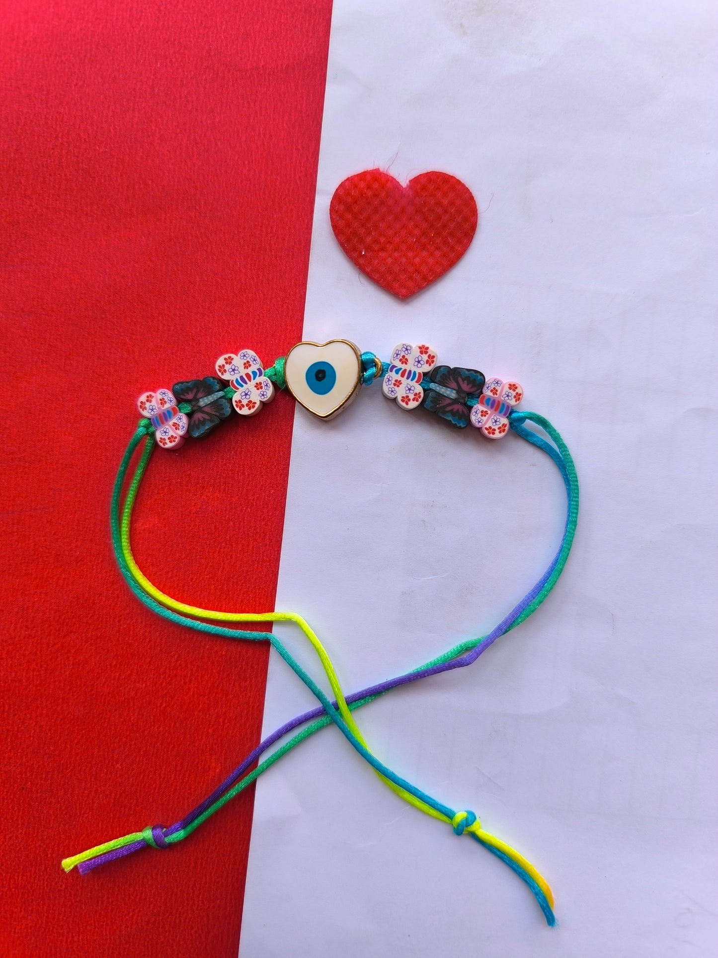 White evil eye thread