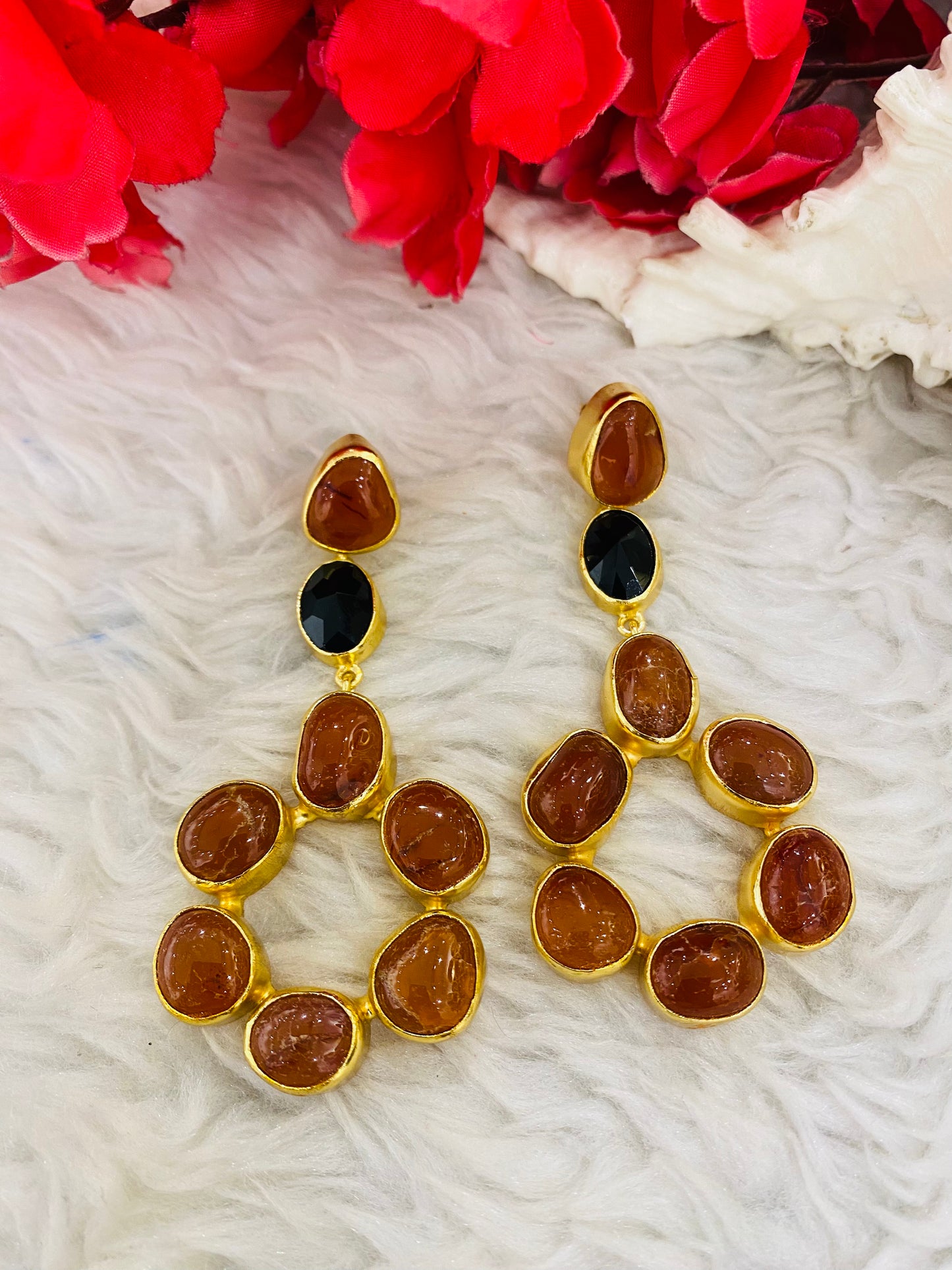 Aventurine Flower Earrings