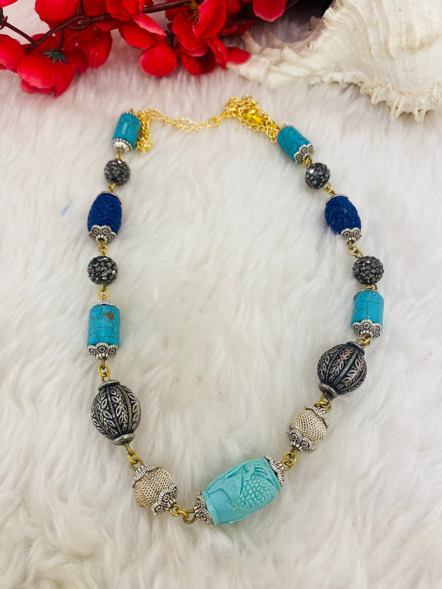 Carved Zircon Necklace