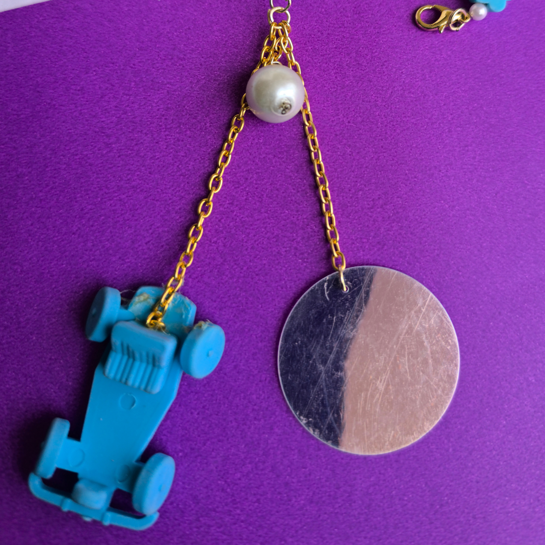 COLOURFUL BEADS WITH ERASER TASSEL AND STONEBEADS