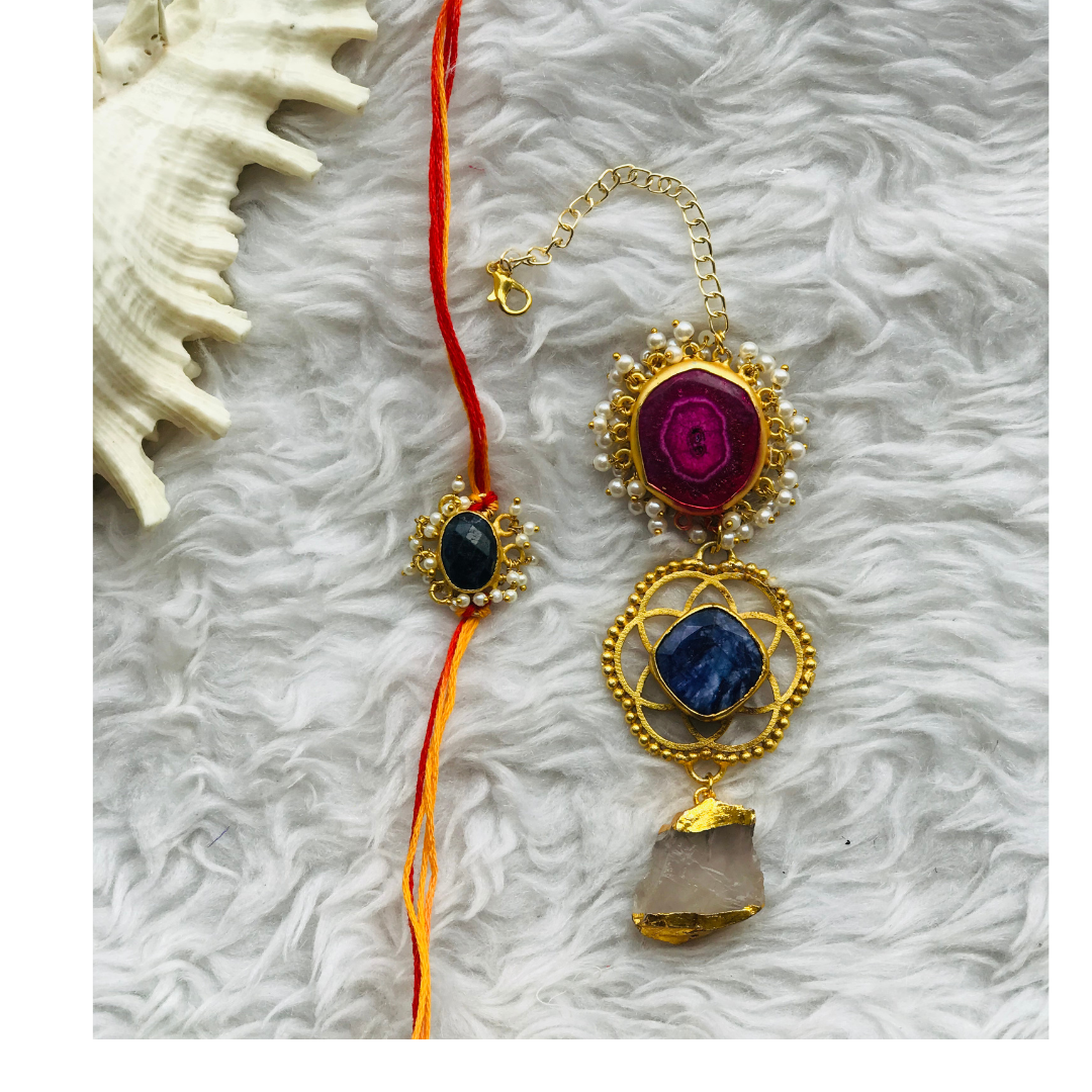 Agate with Raw Stone