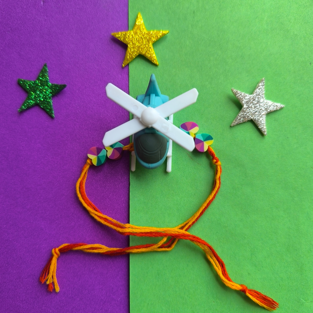 AEROPLANE ERASER WITH COLOUR BEADS & MAULI
