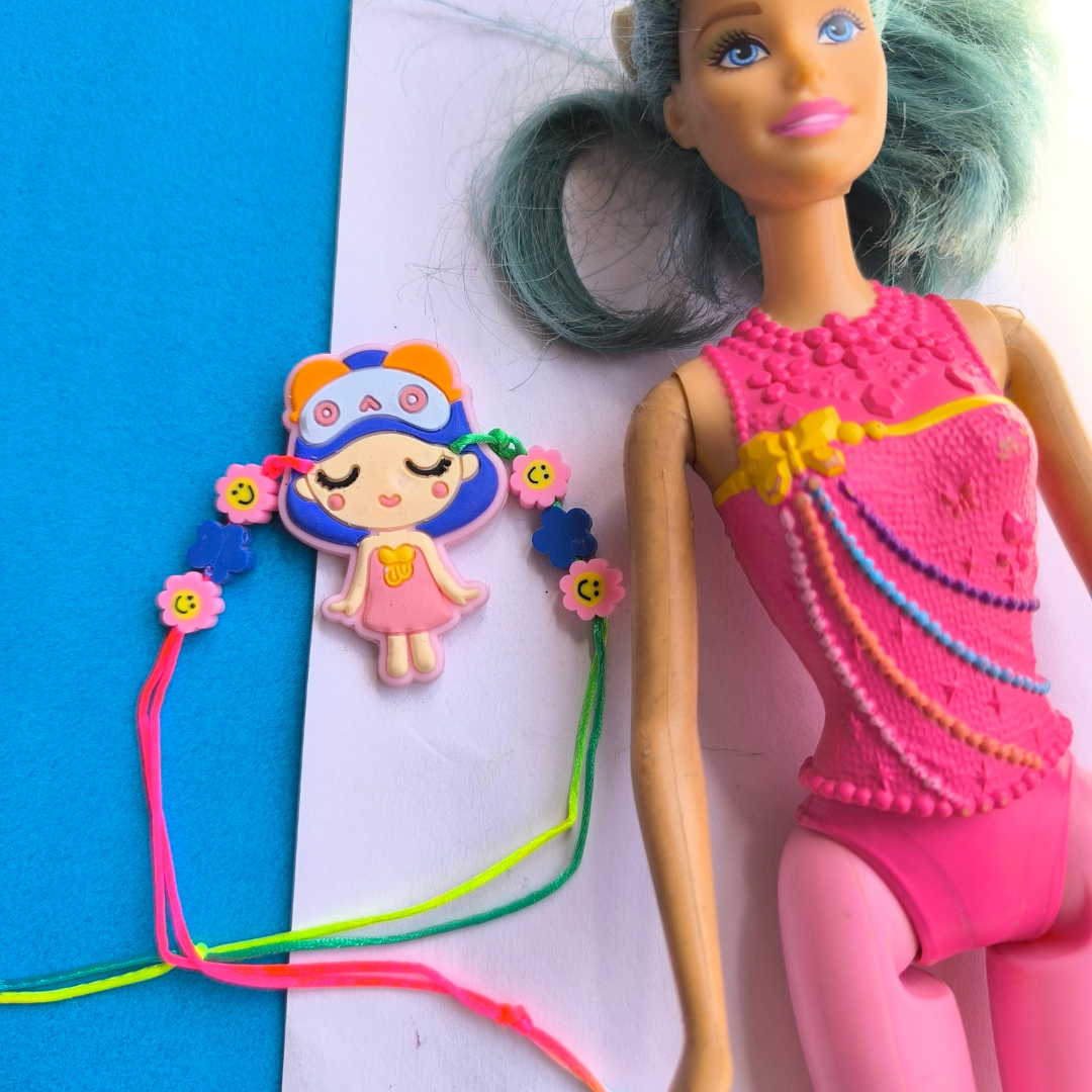 GIRL ERASER WITH COLOUR BEADS & THREAD