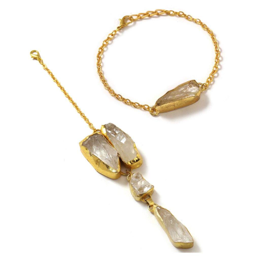 Crystal Rough Stone Couple Rakhi