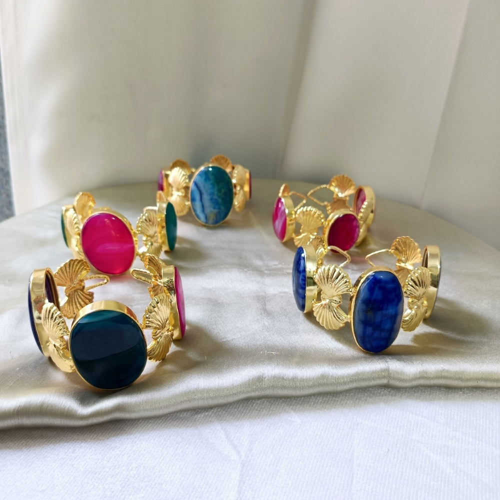 Gold Ginkgo Leaf Cuff Bracelet