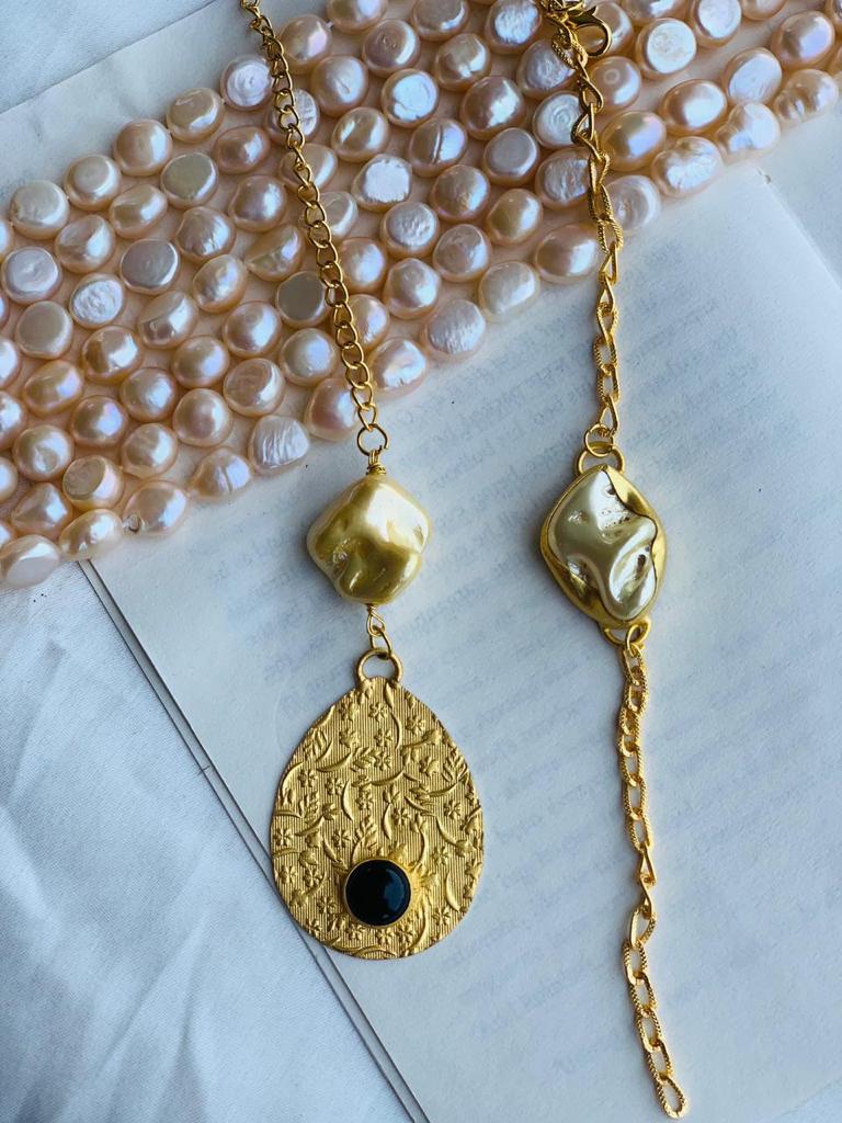 Black Dot Pearl Couple Rakhi