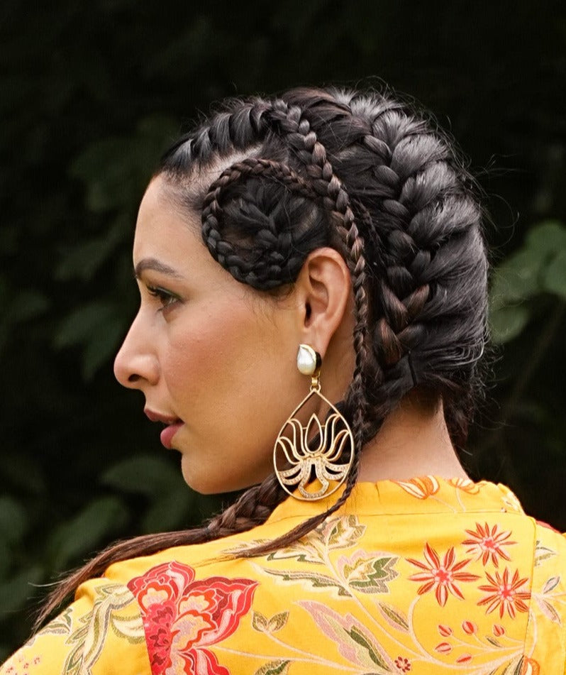 Lotus Lace Pearl Earrings