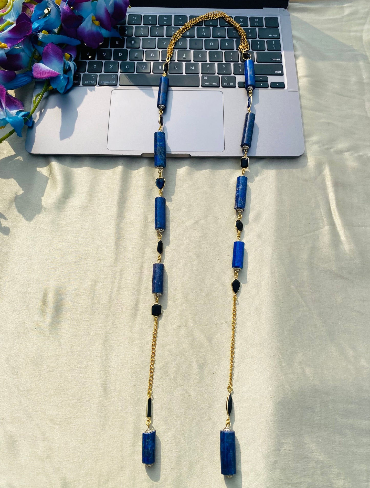 Link Up Lapis Tie Necklace