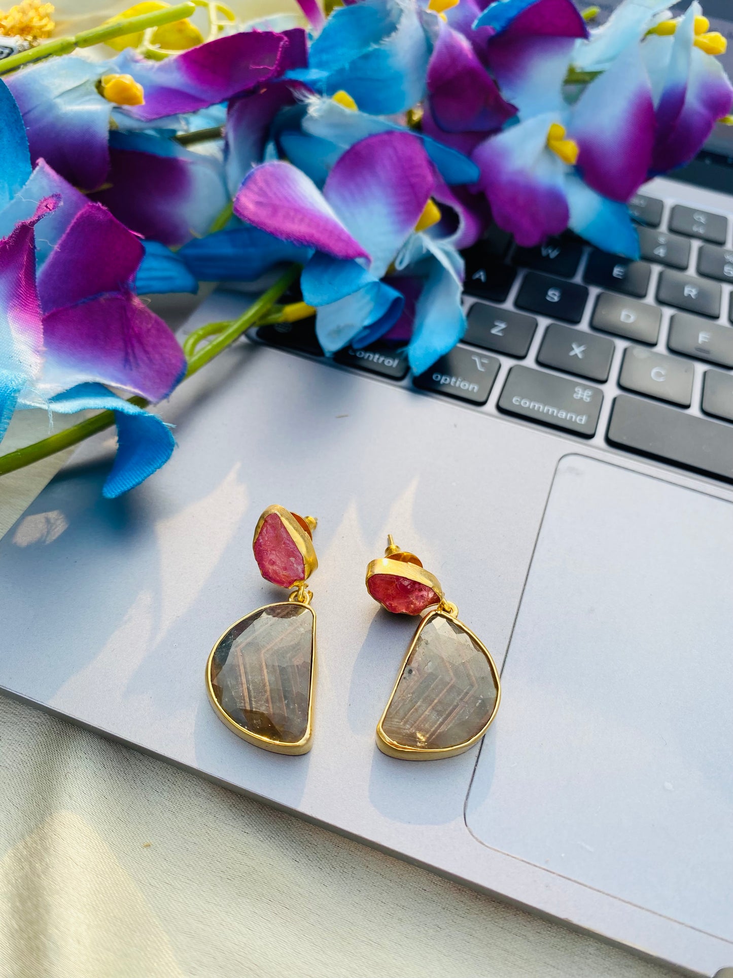 Semi Circles Of Sapphire Earrings