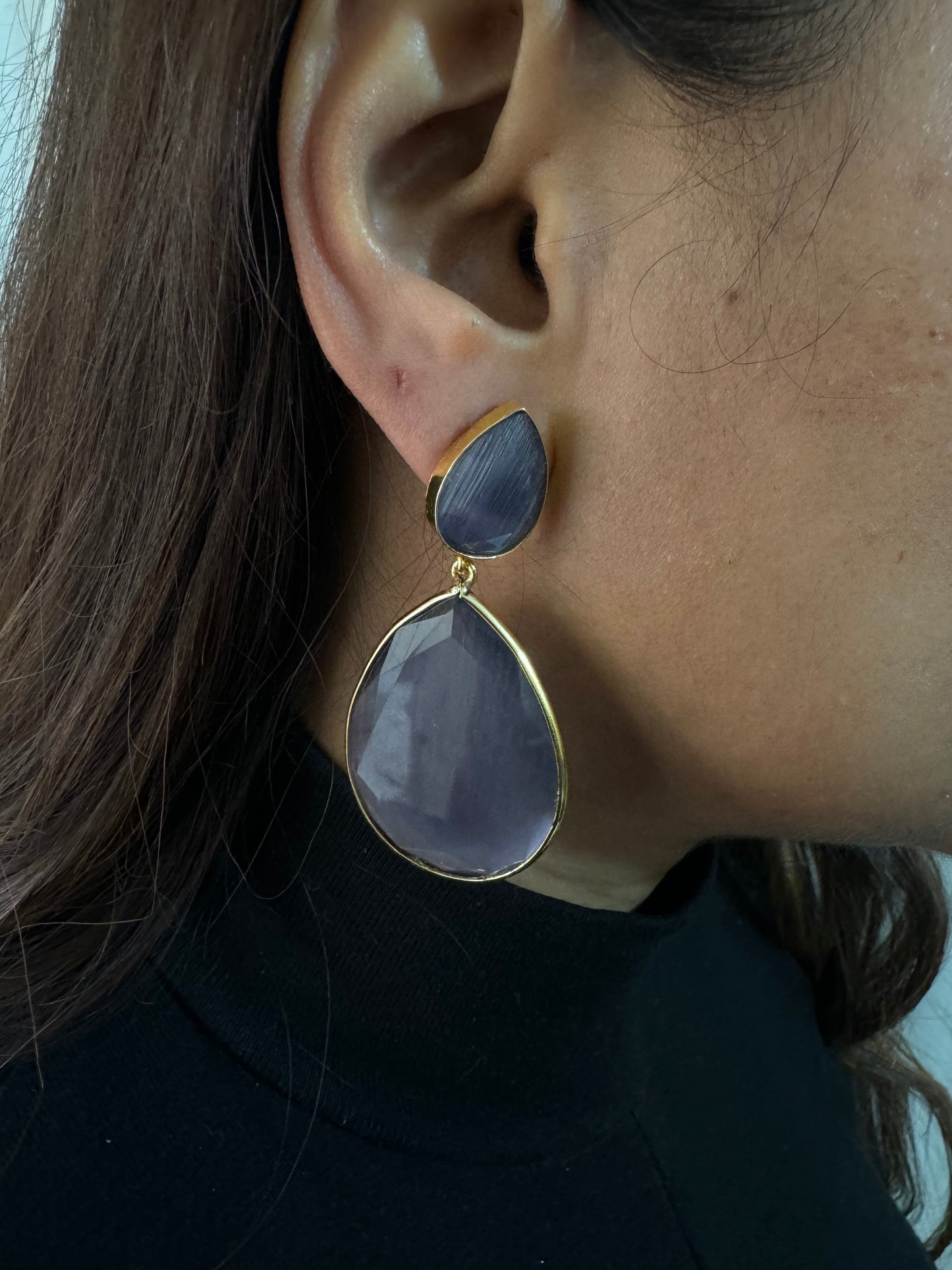 Double Teardrop luxe statement Earring