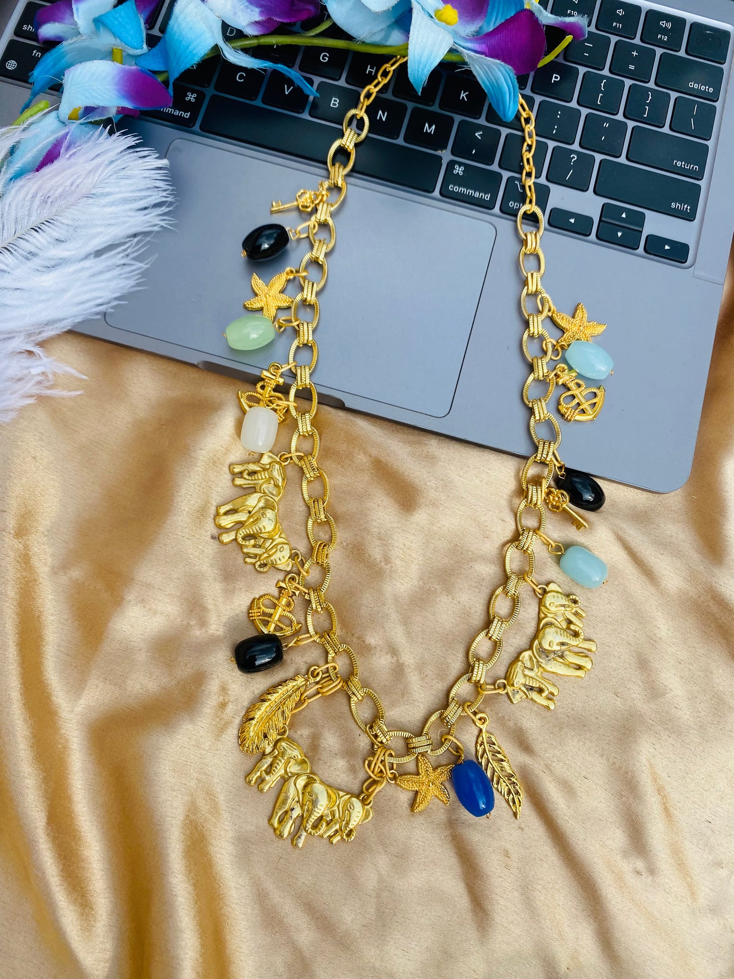 Walking Elephant Charm Necklace