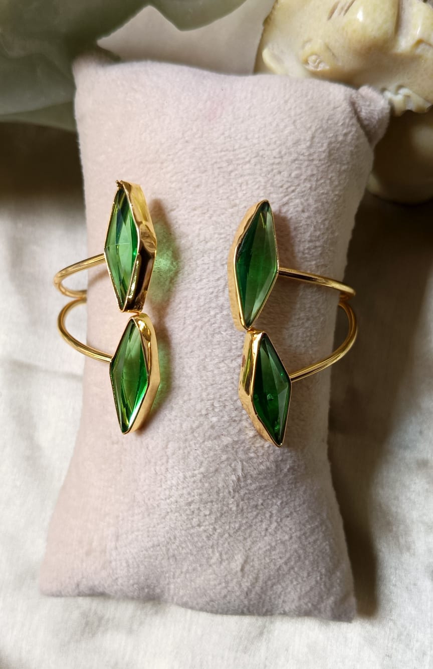 Green Diamond Glass Stone Handcuff