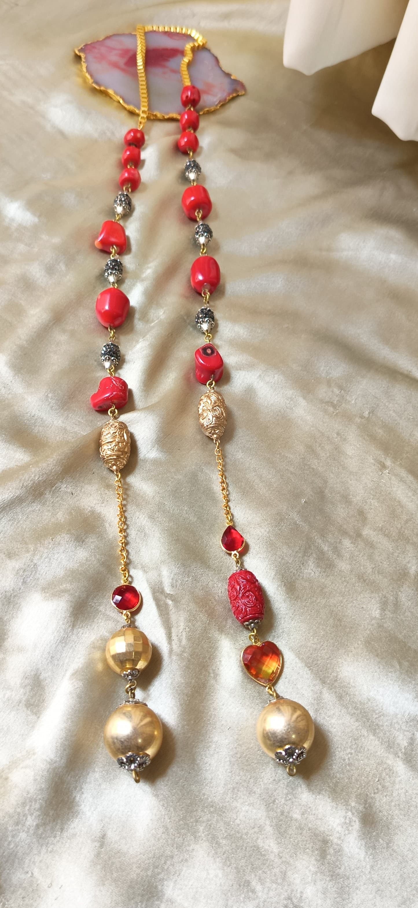 Cluster Of Red Tie Necklace