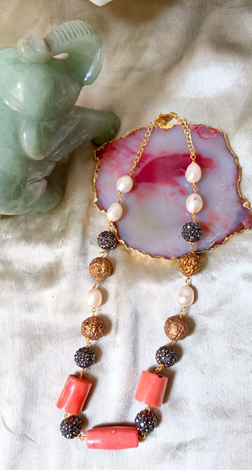 Hint Of Rudraksha Beaded Necklace