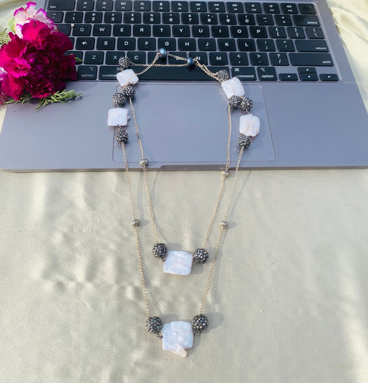 Wrapped In Turkish Balls Pearl Necklace