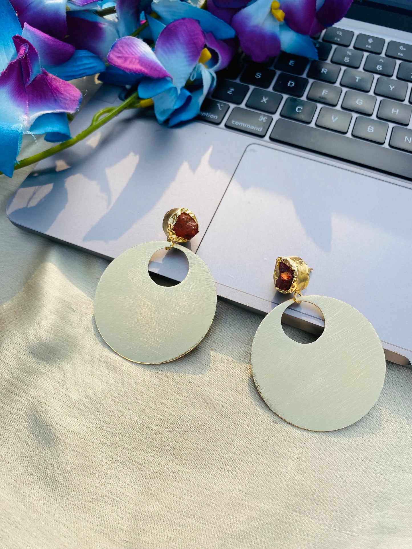 Citrine Disc Earrings