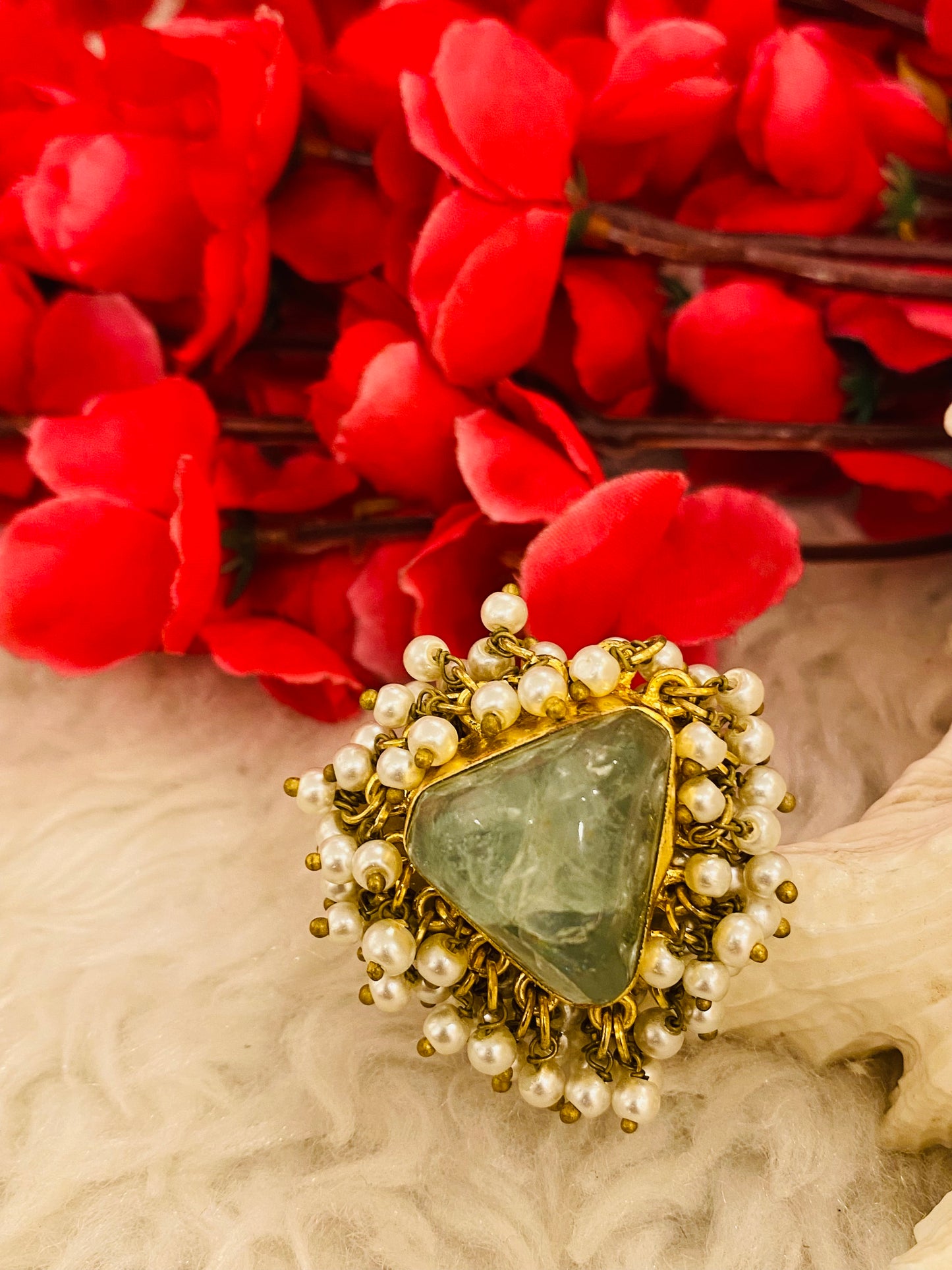 Triangular Fluorite Ring