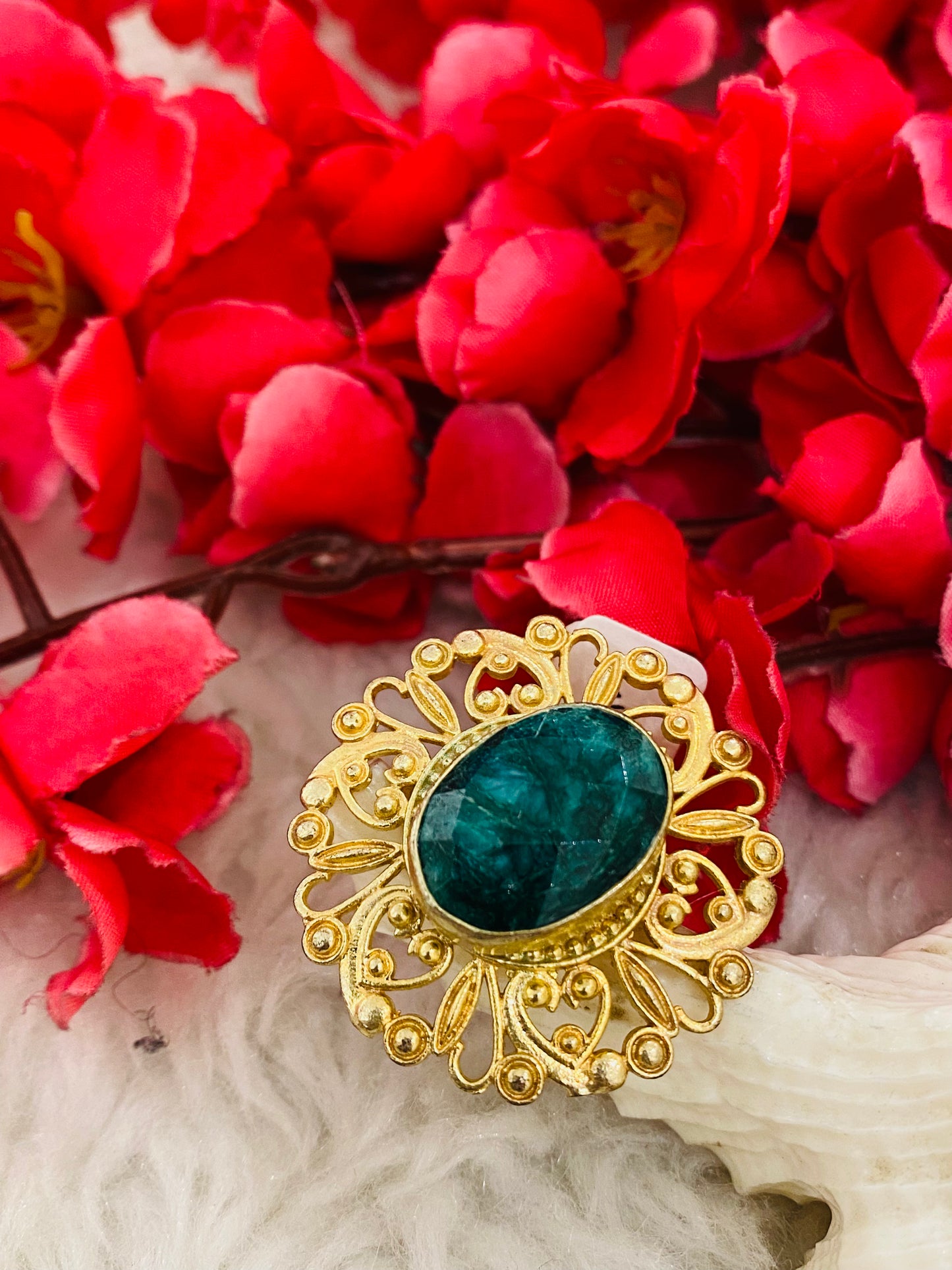 Green Flower Ring