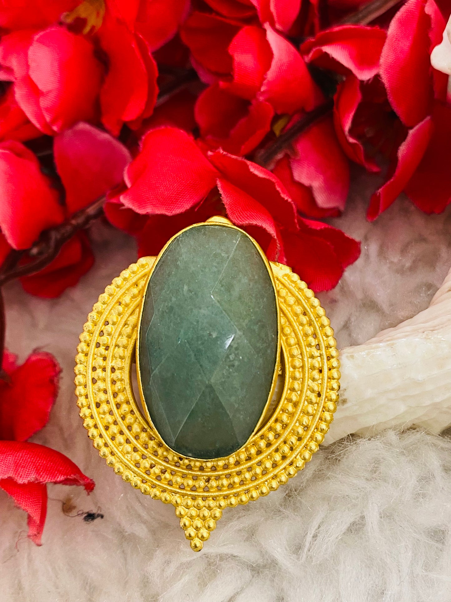 Honeycomb Jade Ring