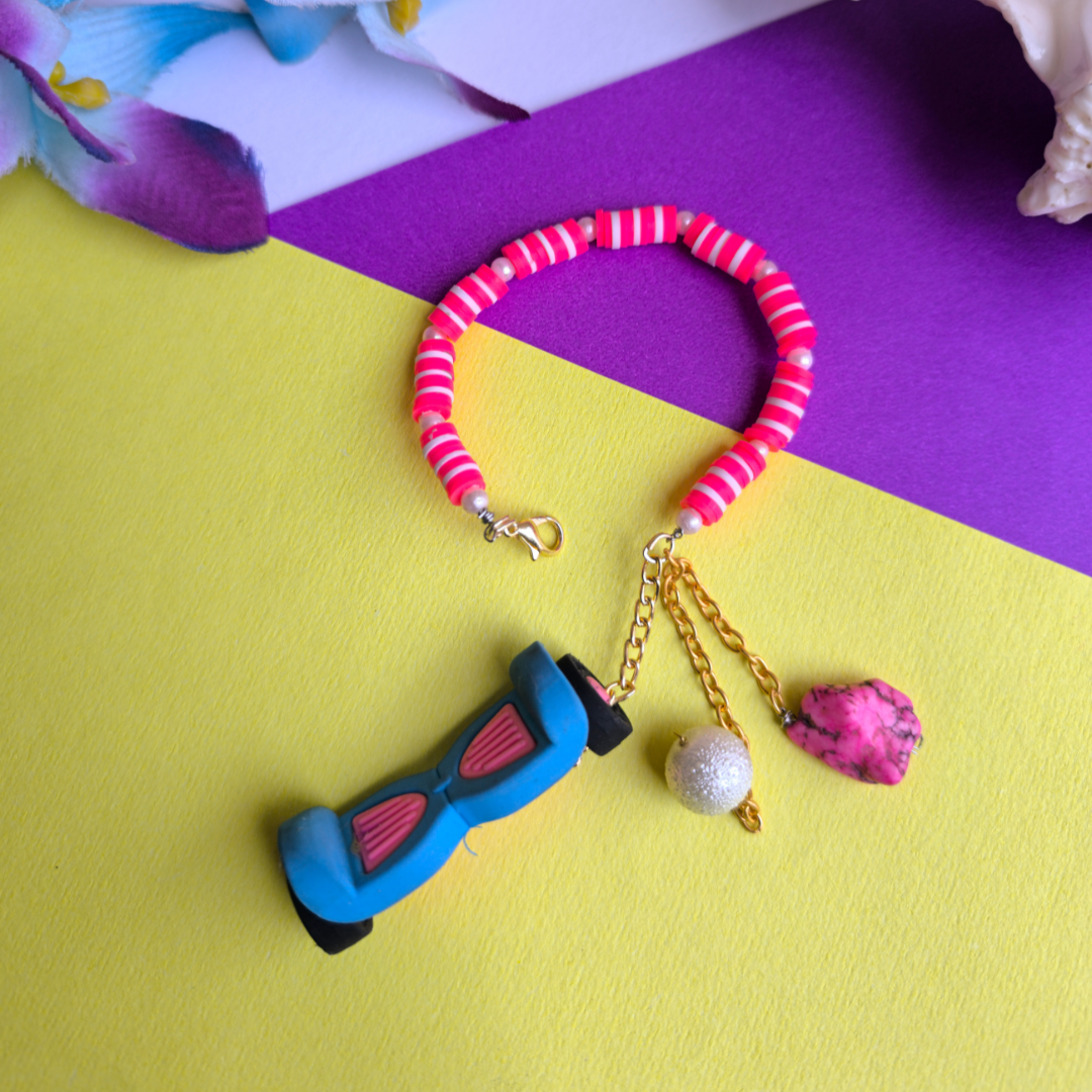 COLOURFUL BEADS WITH ERASER TASSEL AND STONEBEADS