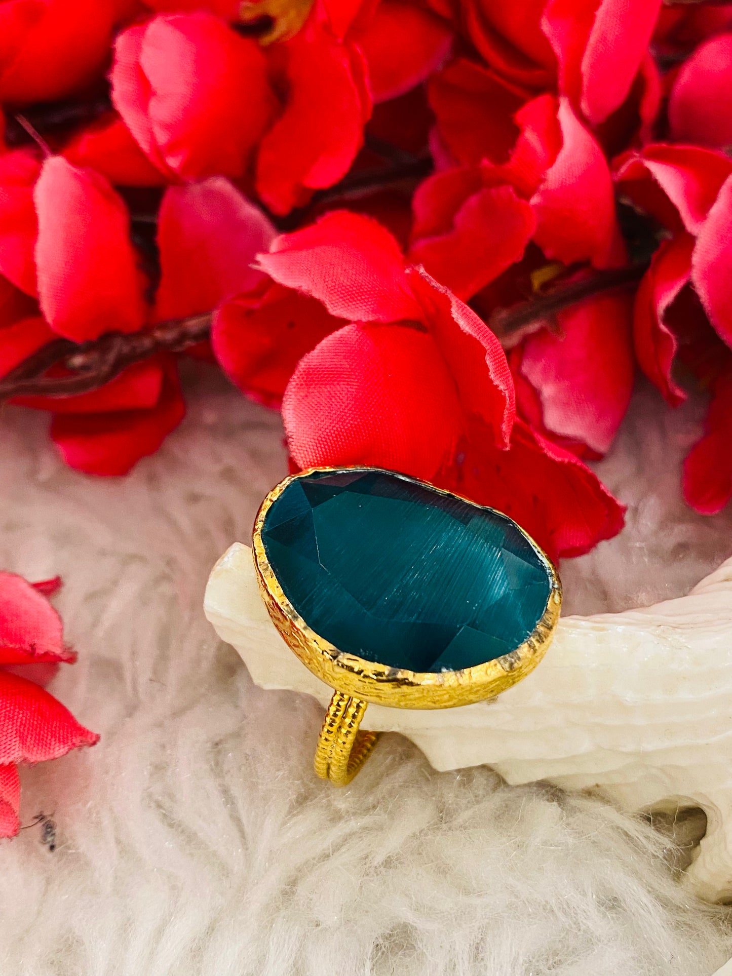 Dark Cyan Monalisa Ring