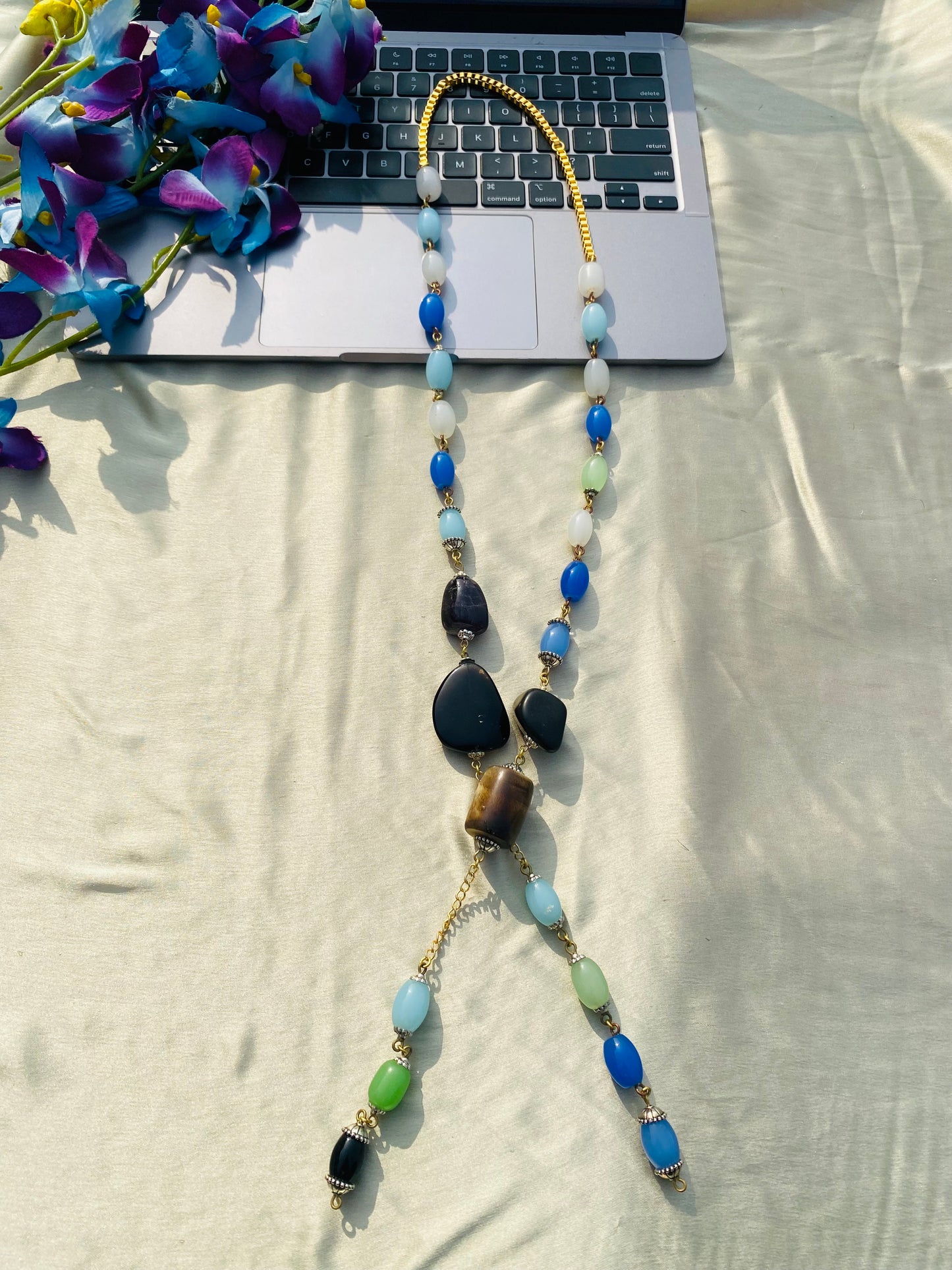 Colourful Onyx Tie Necklace