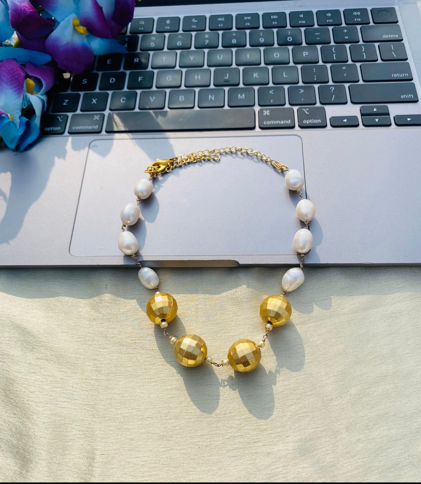Touch Of White Beaded Necklace