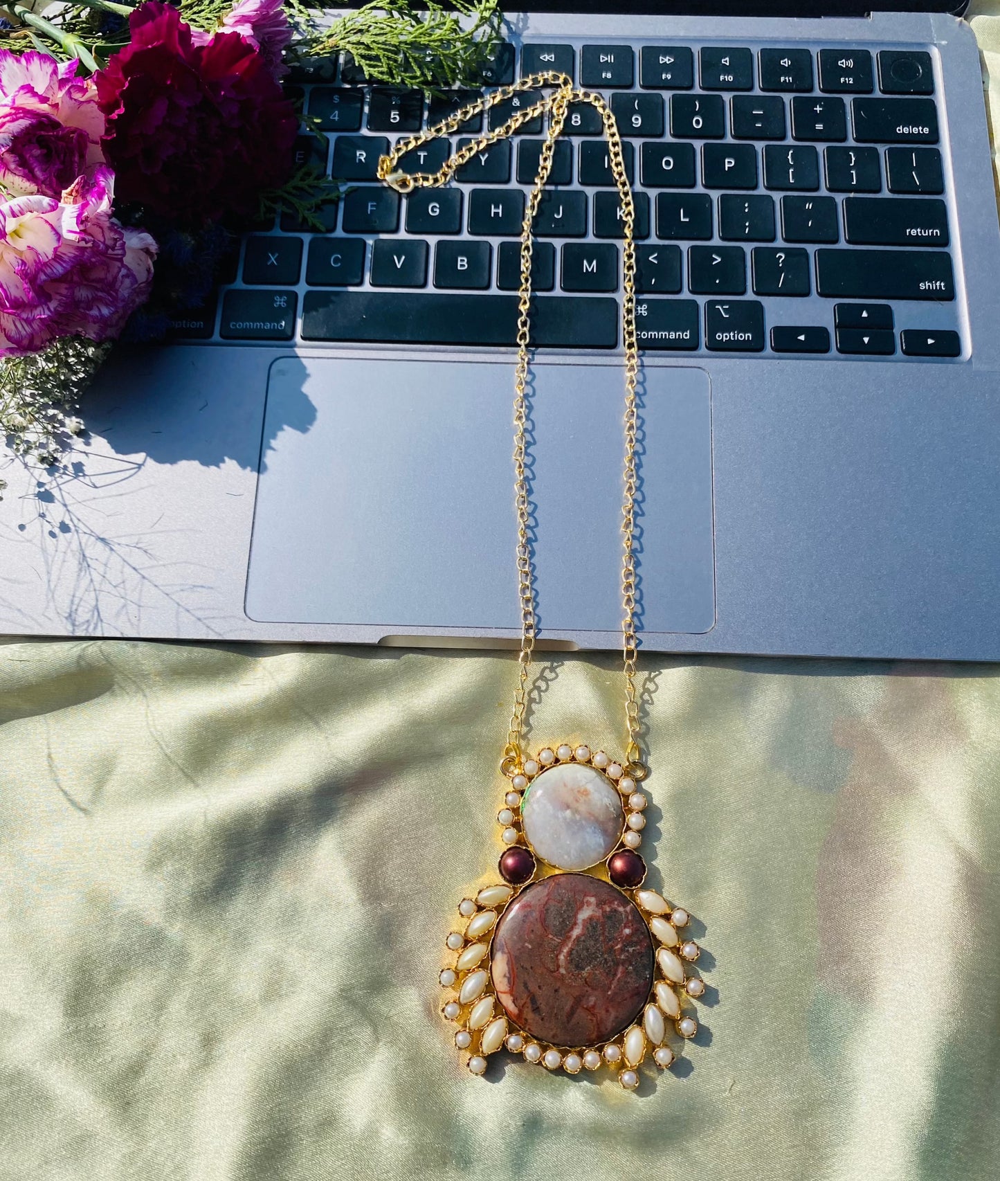 Mystic Lotus Pearl Pendant