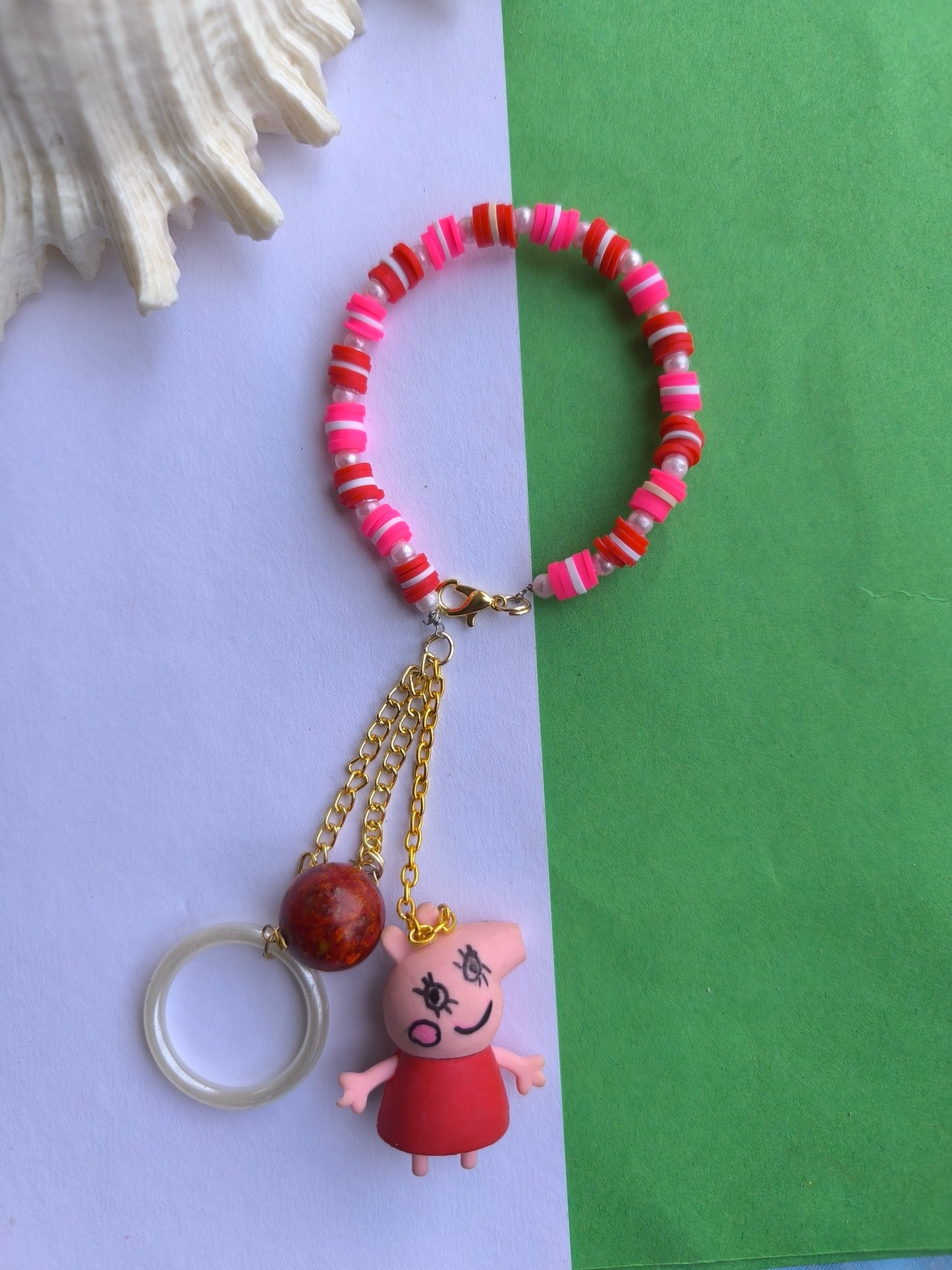COLOURFUL BEADS WITH ERASER TASSEL AND STONEBEADS