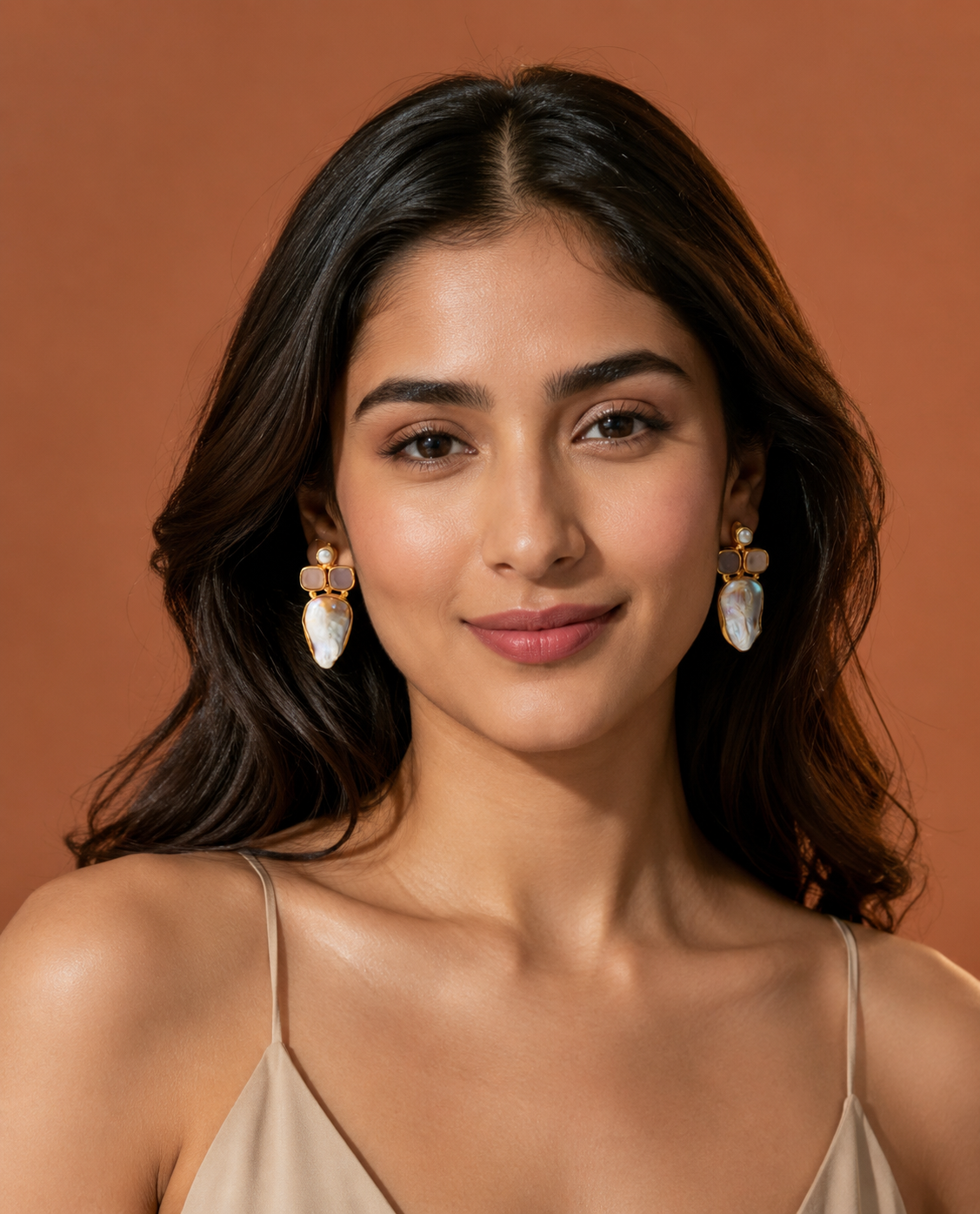 Blush & Pearl Drop Earrings