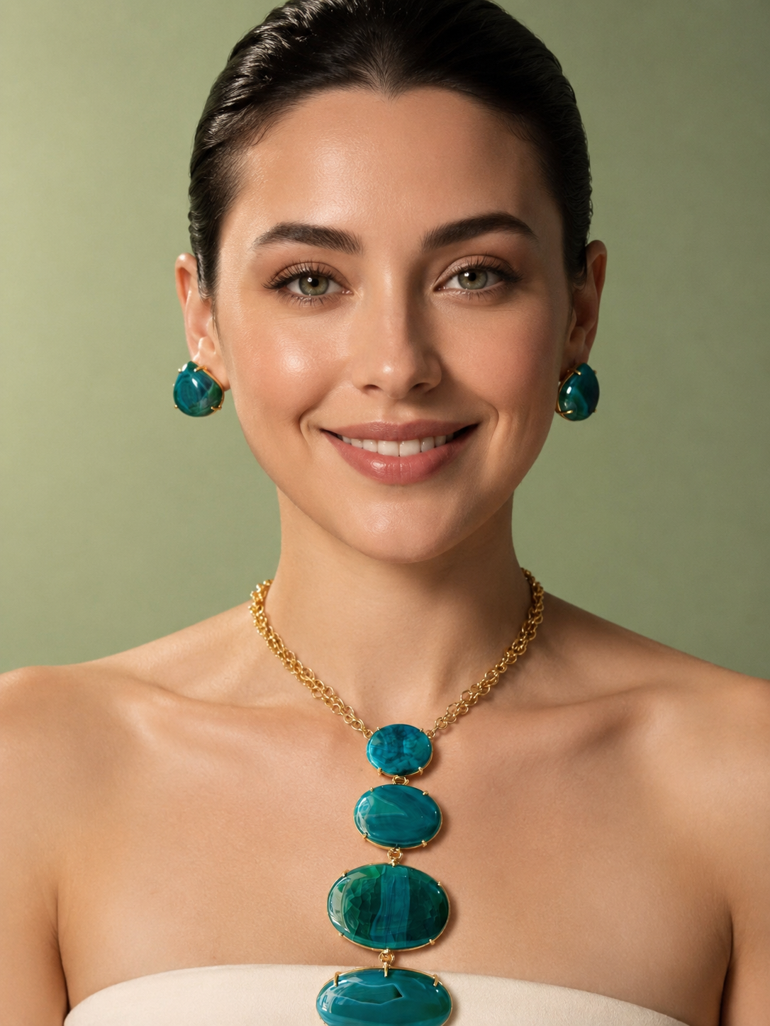 Ocean Aura Statement Necklace Set