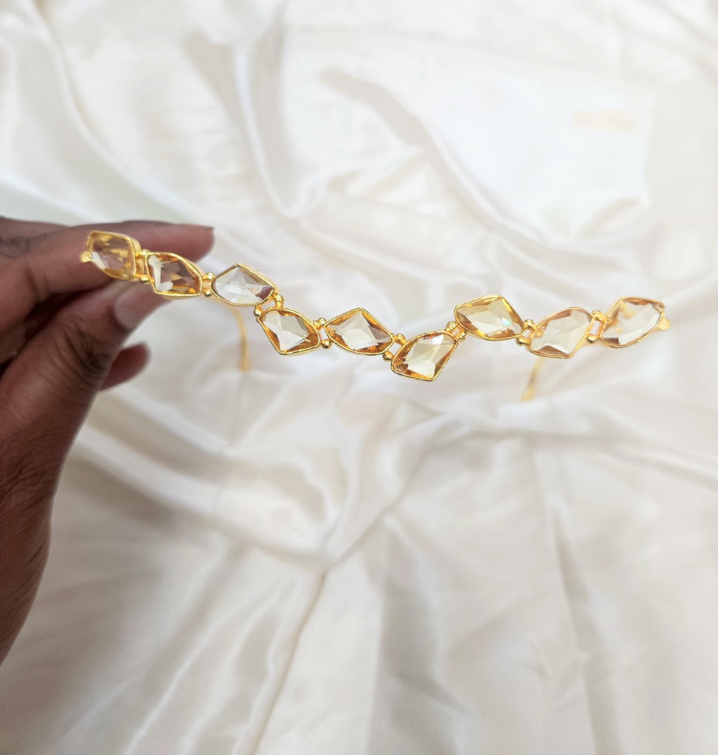 Luxury Gold Geometric Crystal Facelets