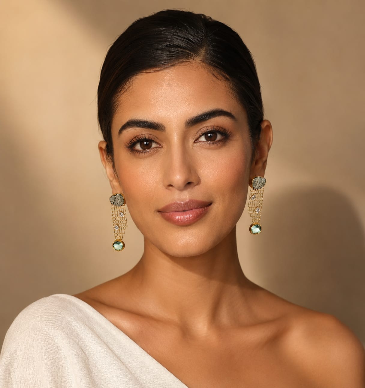 Luxury Gold Mesh Statement Earrings