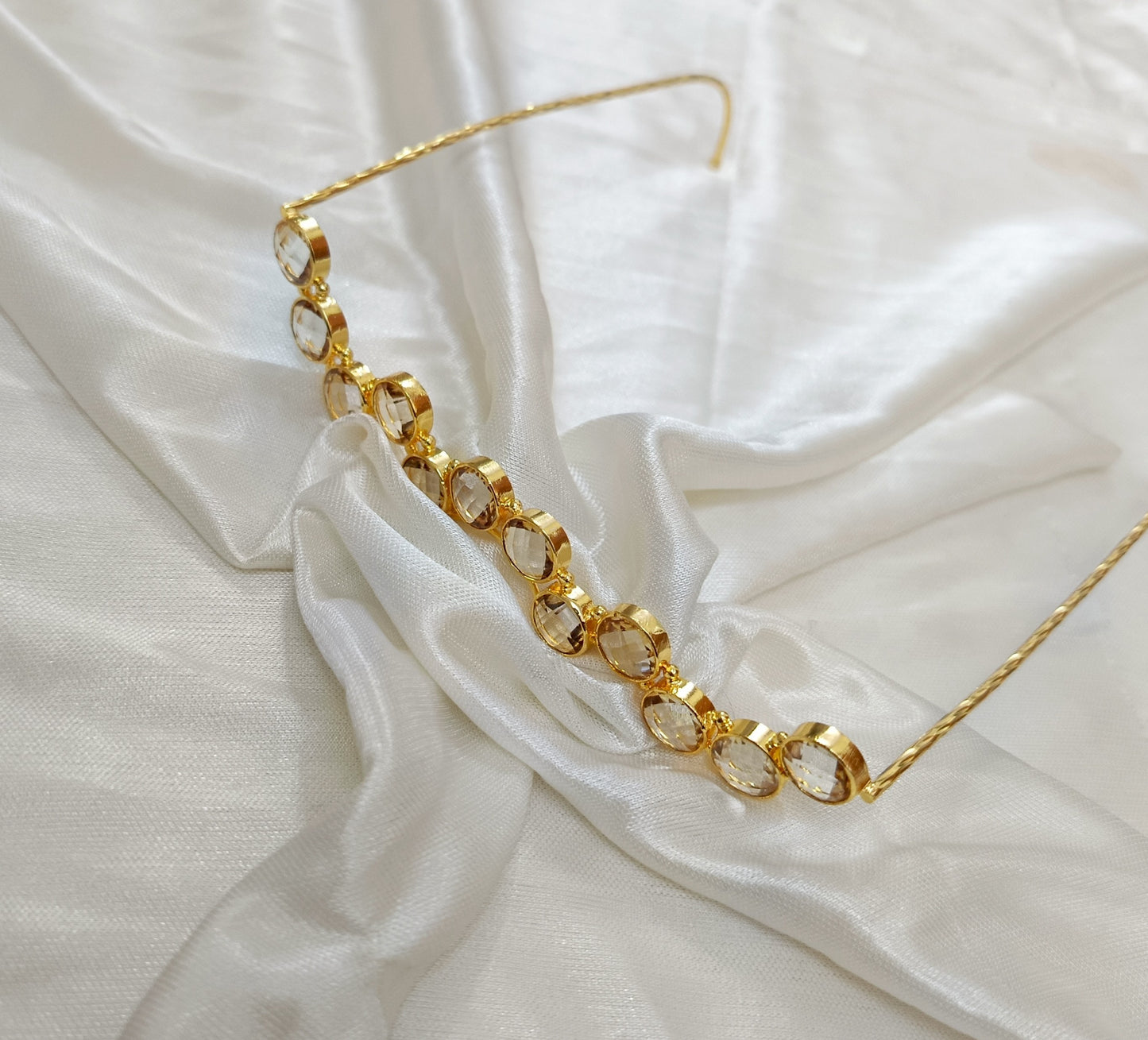 Gold Glass Stone facelets for Wedding Look