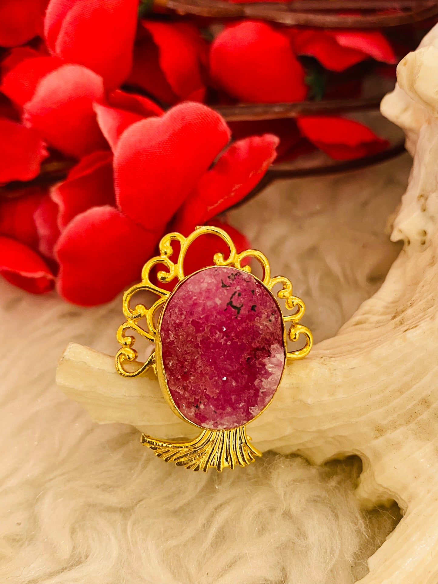 Leaves of Druzy Ring