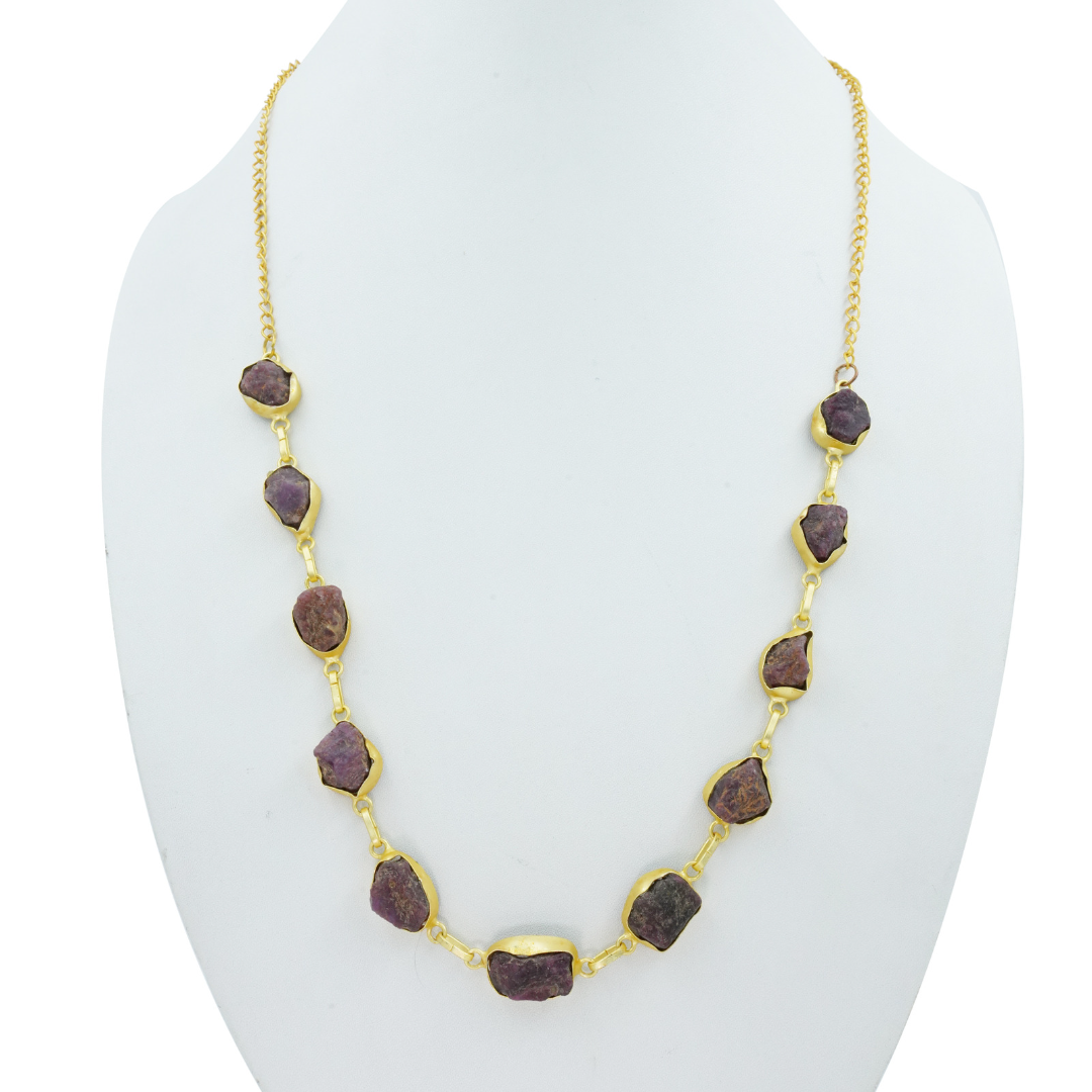 Garnet Rough Stone Necklace