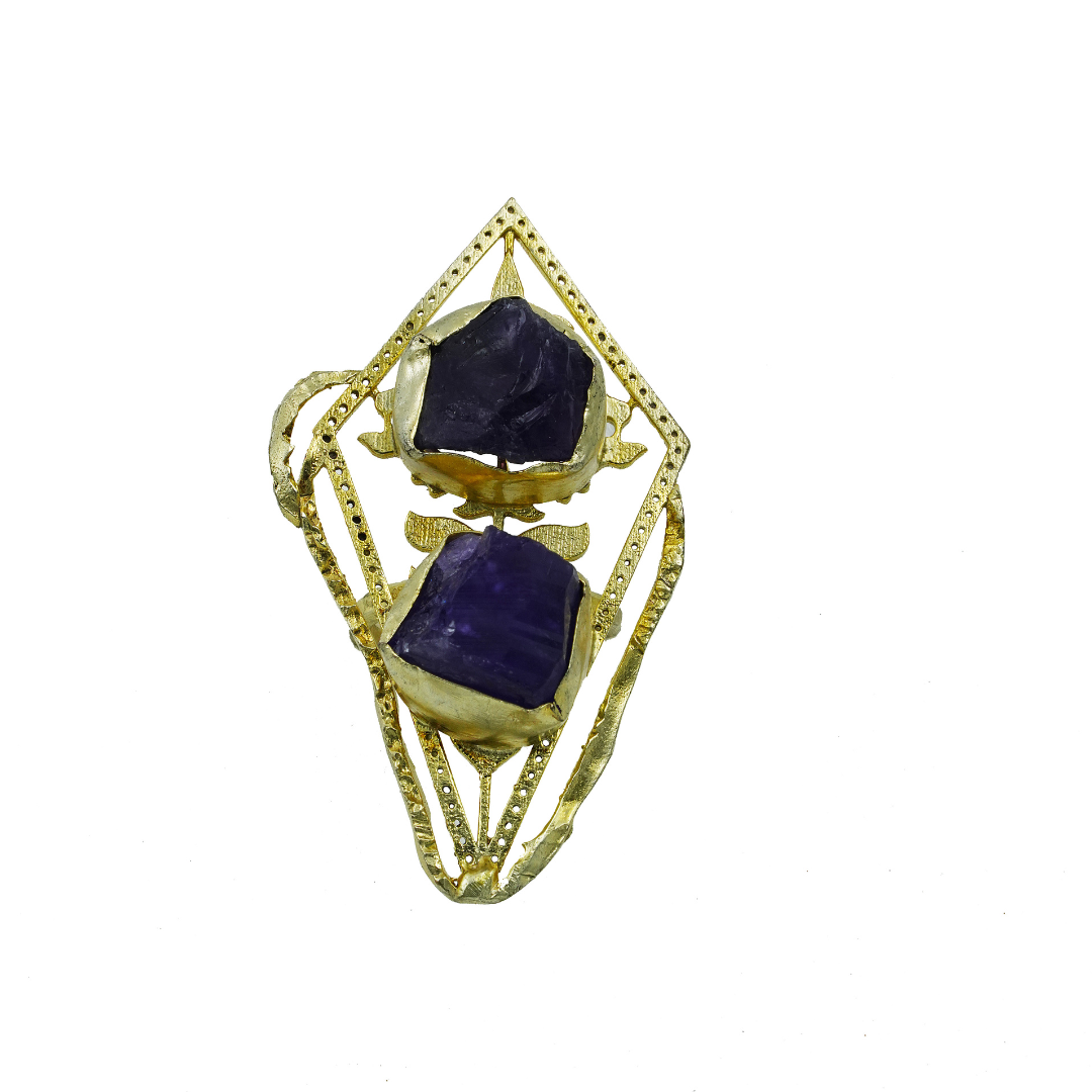 Antique Amethyst Rough Stone Ring