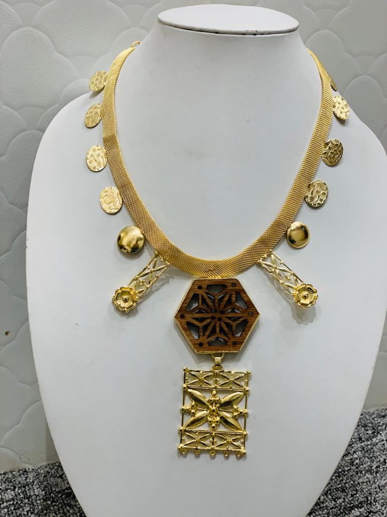 Wooden Hexagon Element Necklace