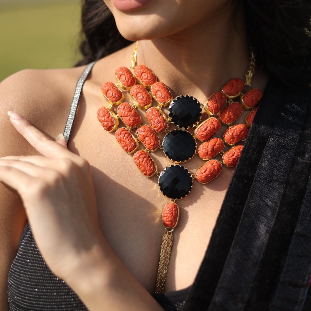 Carved Corals with A Touch of Black