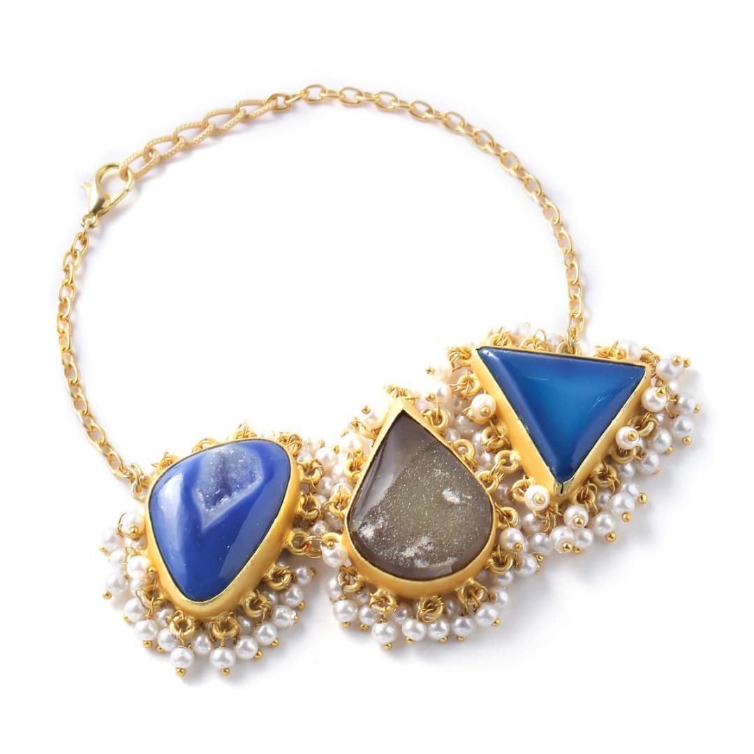 Agate Bracelet with Pearls