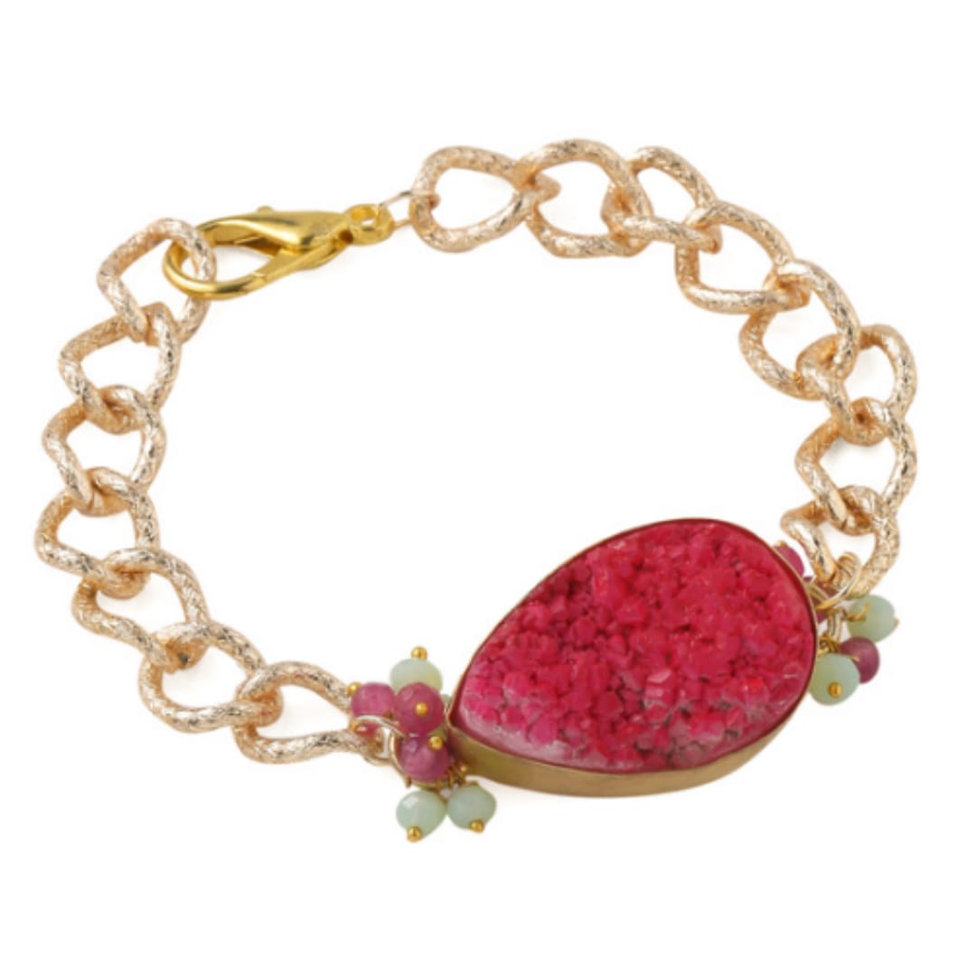 Pink Druzy Bracelet