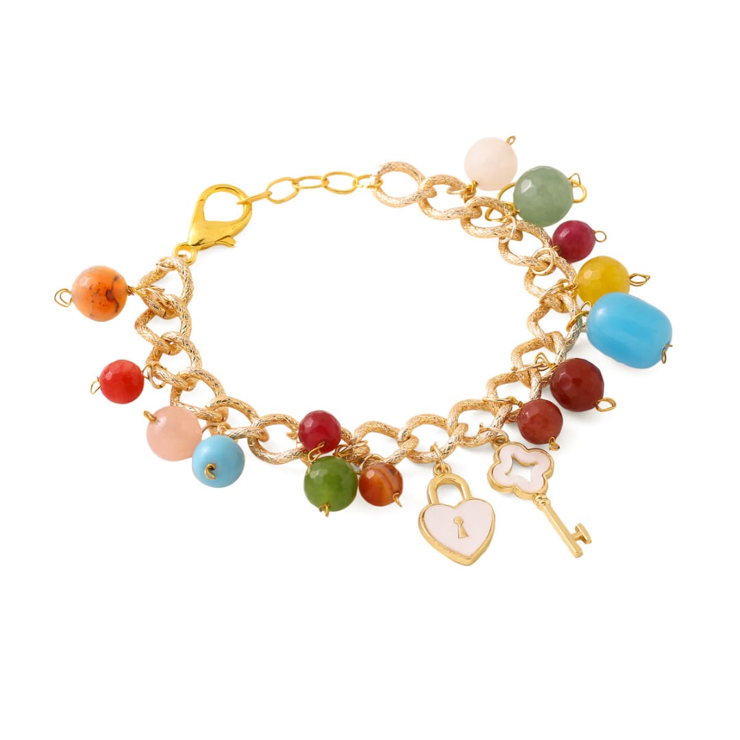 Lock and Key Charm Bracelet