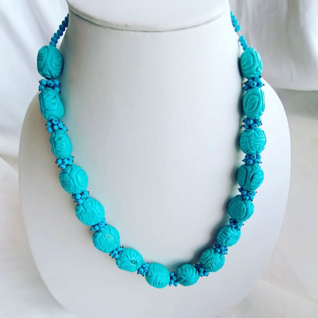 Turquoise carved Balls